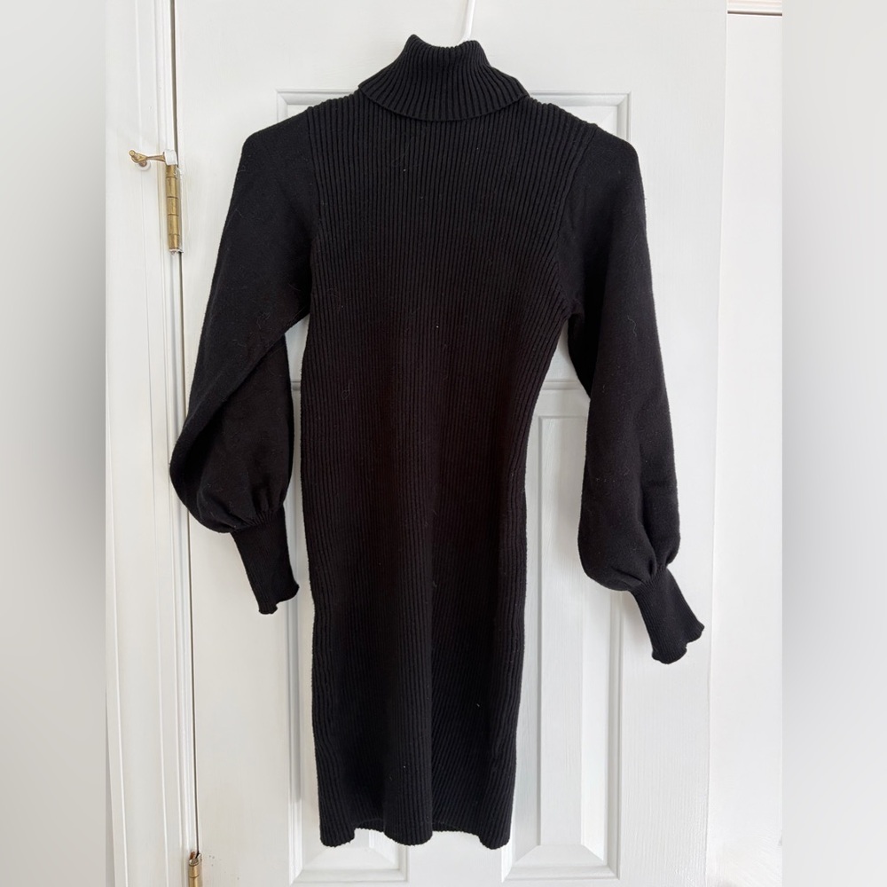 Black knit mini dress